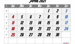 Editable April 2021 Calendar