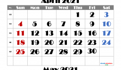 Free Printable April 2021 Calendar
