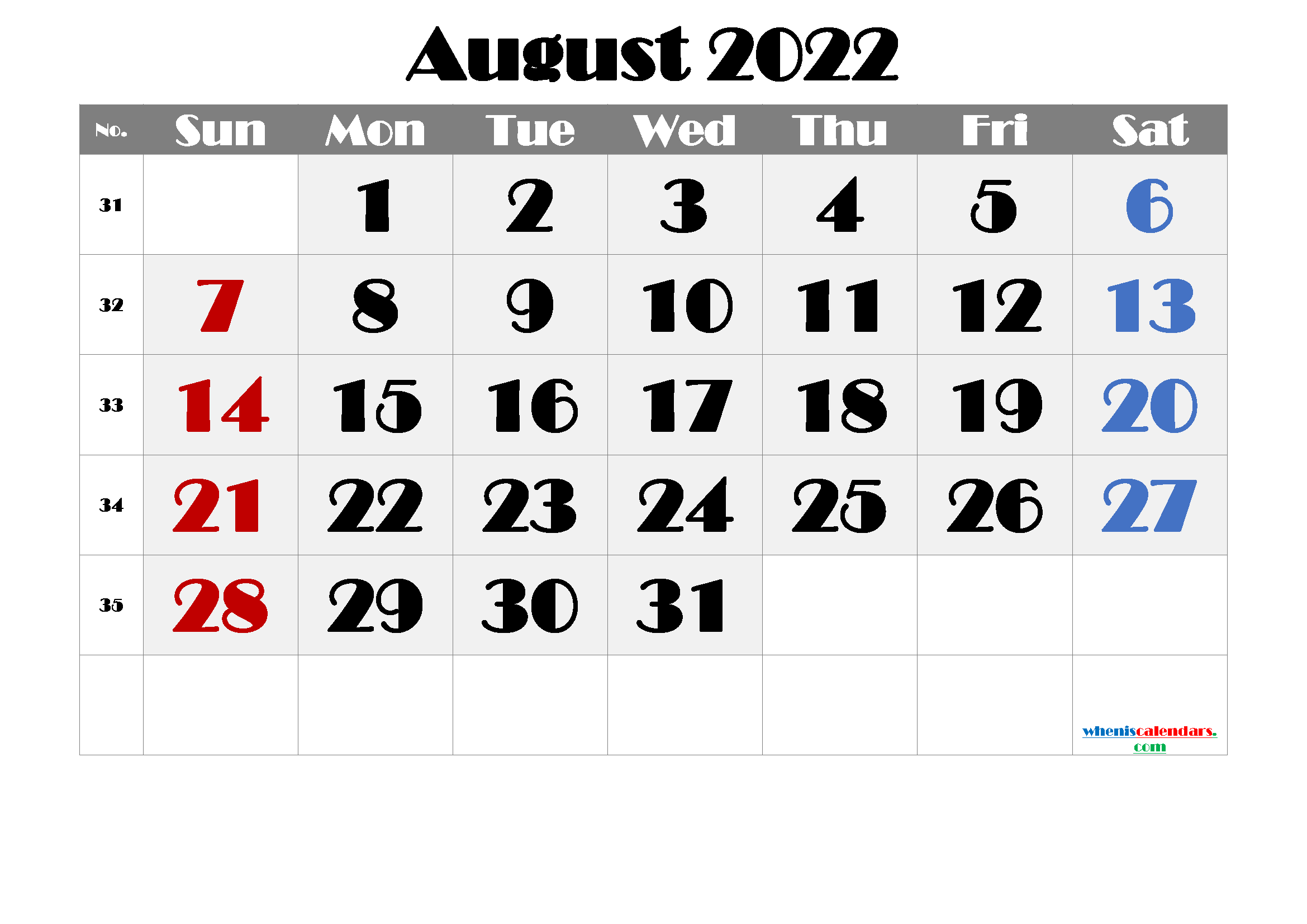 Free Printable Calendar August 2021 2022 and 2023