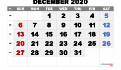 Free Calendar December 2020 Printable