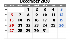 Free Editable December 2020 Calendar
