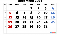 Free December 2021 Calendar Printable