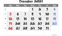Free Editable December 2021 Calendar