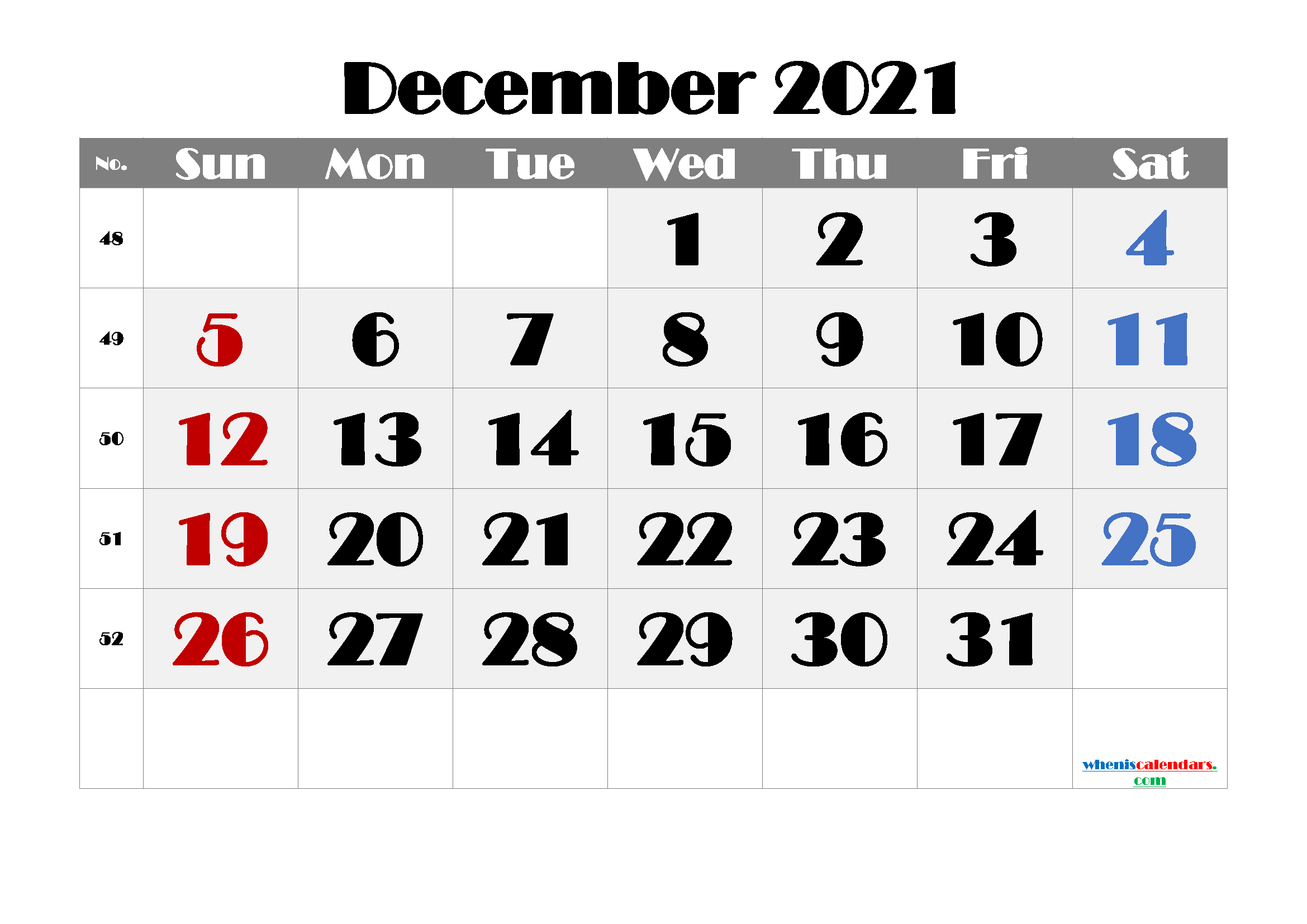 Free Printable Calendar December 2021 2022 and 2023 Free Printable