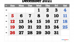 Printable December 2021 Calendar PDF