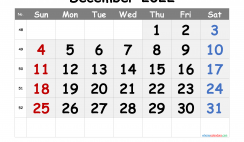 Printable December 2022 Calendar Free
