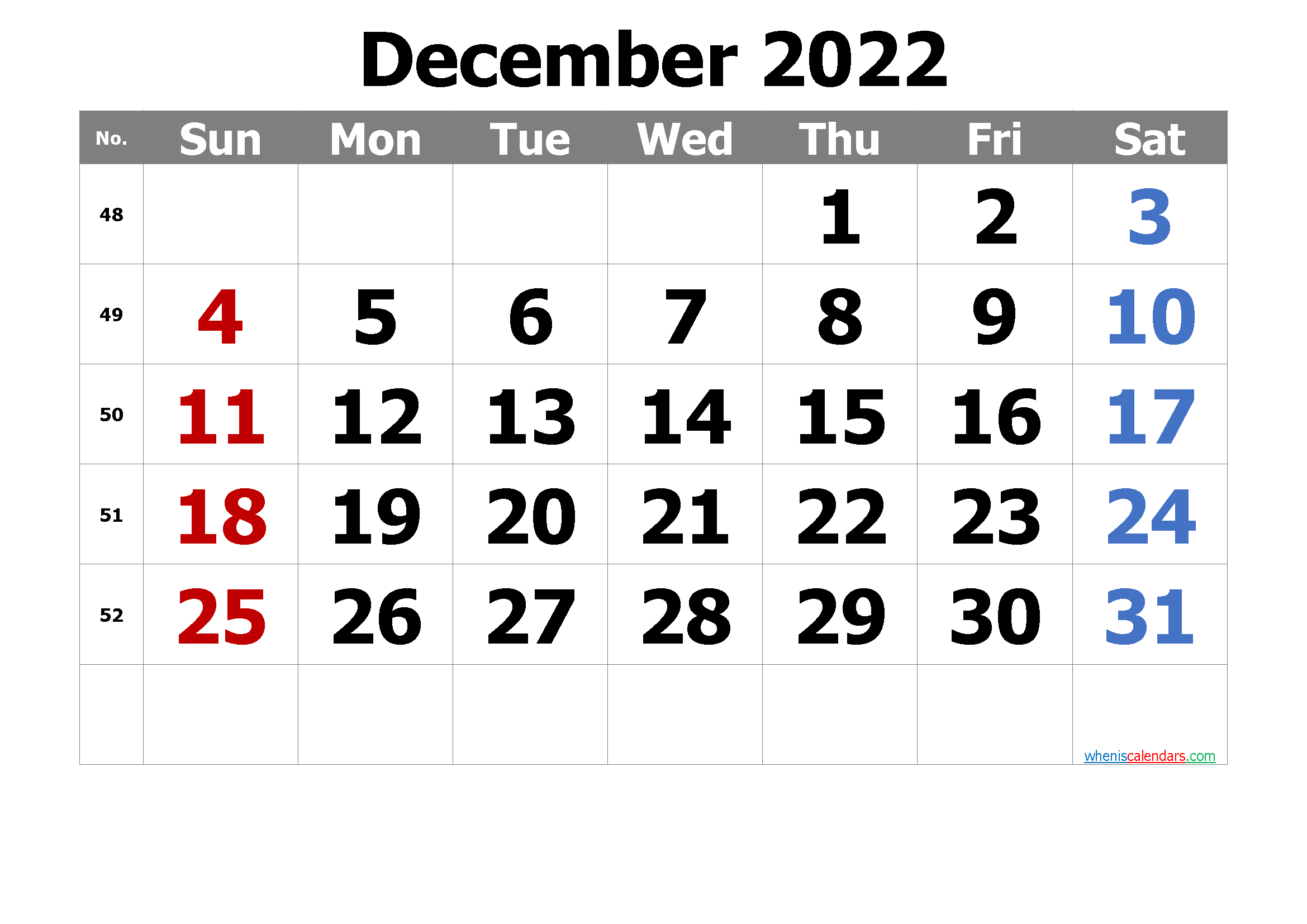 Cute December 2022 Calendar