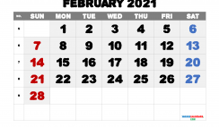 Free Calendar February 2021 Printable