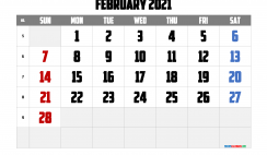 Printable February 2021 Calendar PDF
