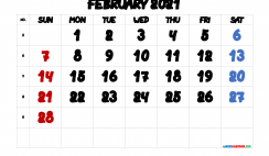 Free February 2021 Calendar Printable