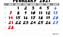 February 2021 Calendar Printable Free