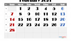 Printable February 2021 Calendar Free