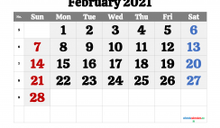 Free Calendar February 2021 Printable