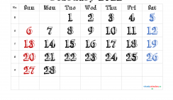 Printable February 2022 Calendar Free