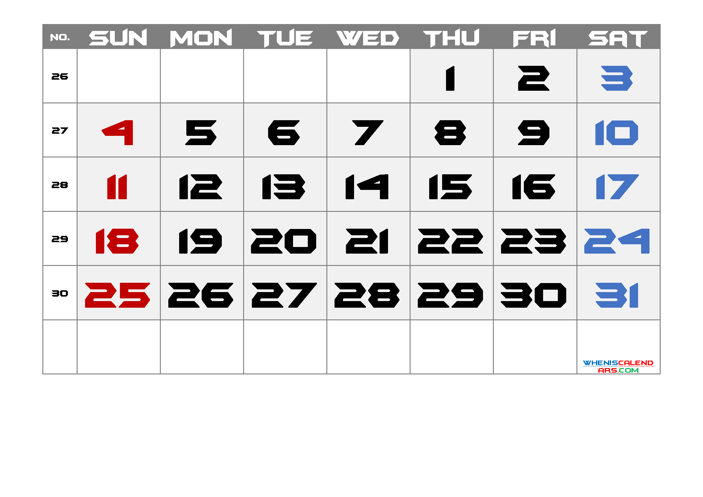Editable July 2021 Calendar