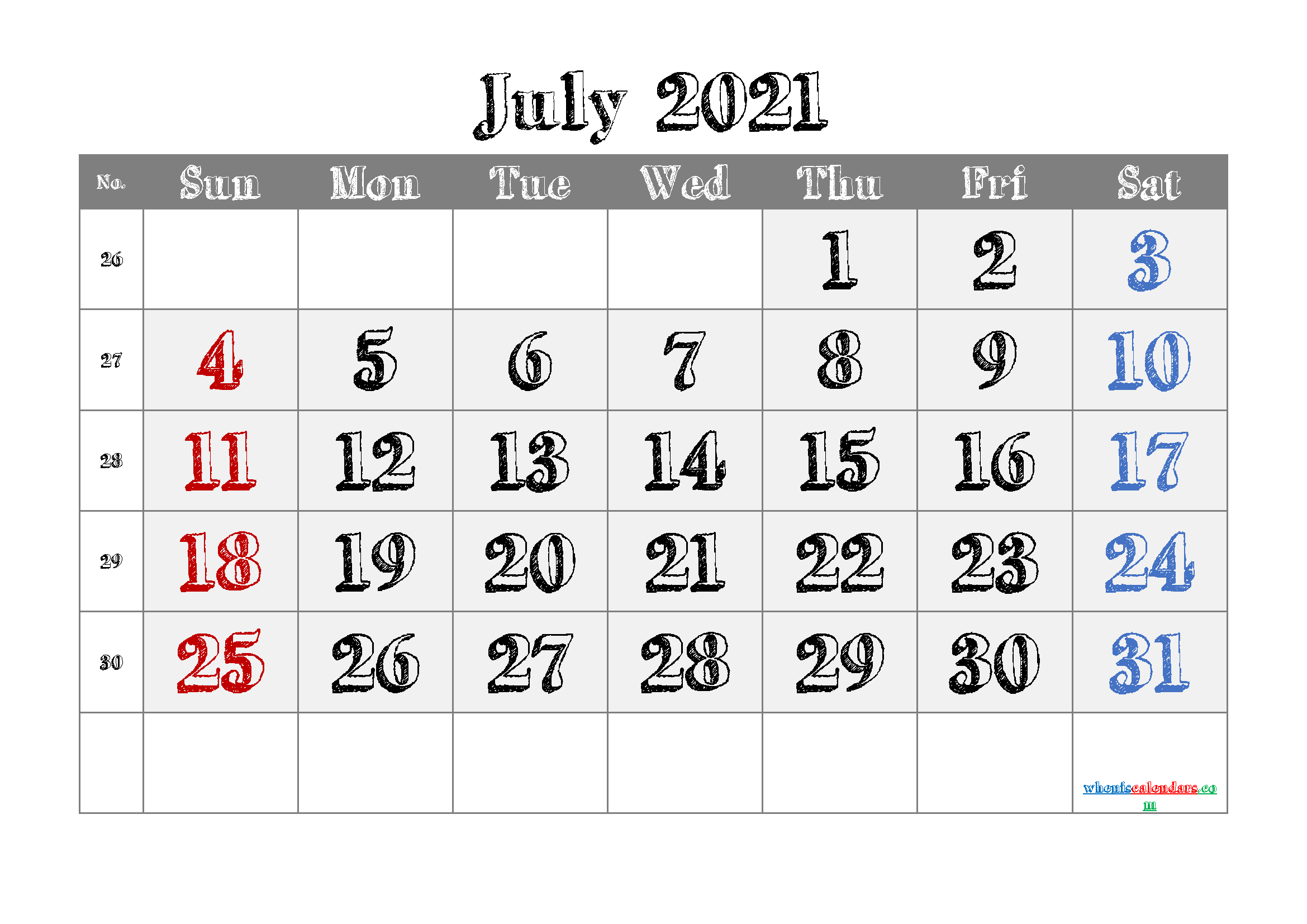 free printable calendar july 2021 and 2022 and 2023 free