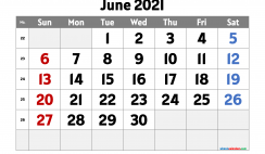 Printable June 2021 Calendar PDF