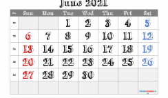 Printable June 2021 Calendar PDF