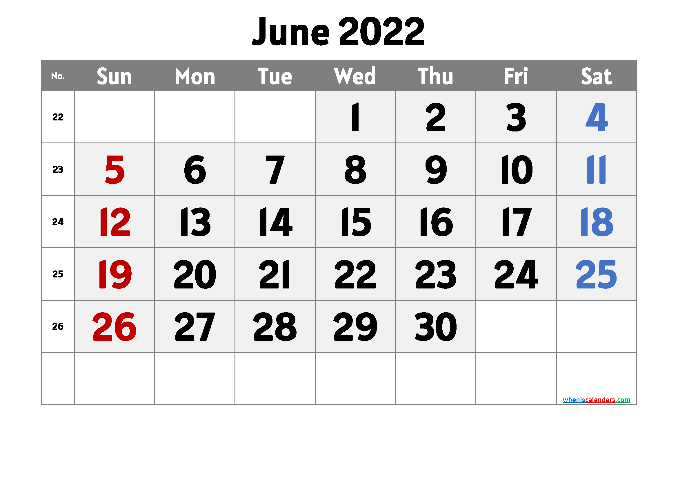 Cute June 2022 Calendar