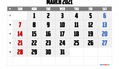 Free Calendar March 2021 Printable