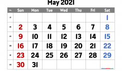 May 2021 Calendar Printable Free