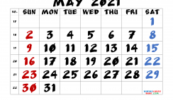 Calendar May 2021 Printable Free