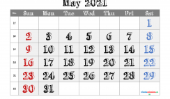 Free Calendar May 2021 Printable