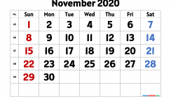 Calendar November 2020 Printable Free