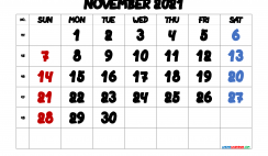 Free November 2021 Calendar Printable