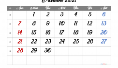 Calendar November 2021 Free Printable