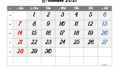Editable November 2021 Calendar