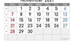 Free Editable November 2021 Calendar
