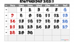 Free Printable  2021 Calendar