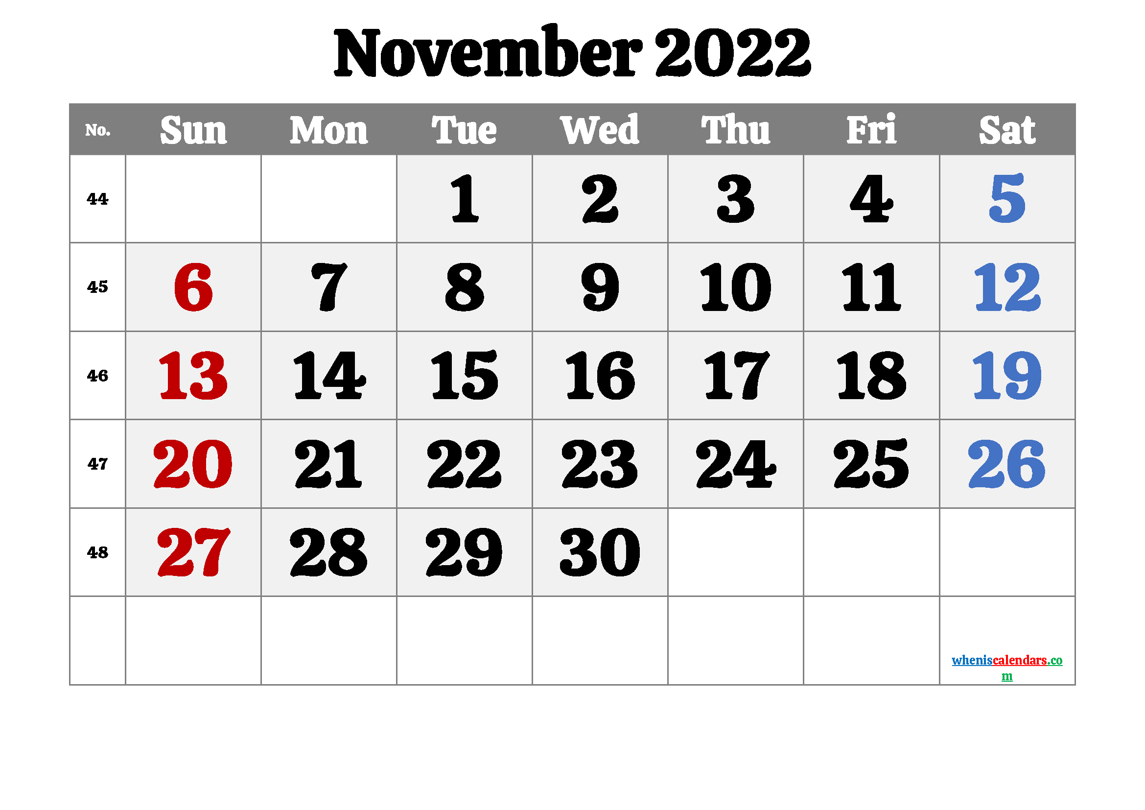 Free Printable Calendar November 2021 2022 and 2023