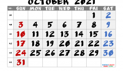 Free Calendar October 2021 Printable