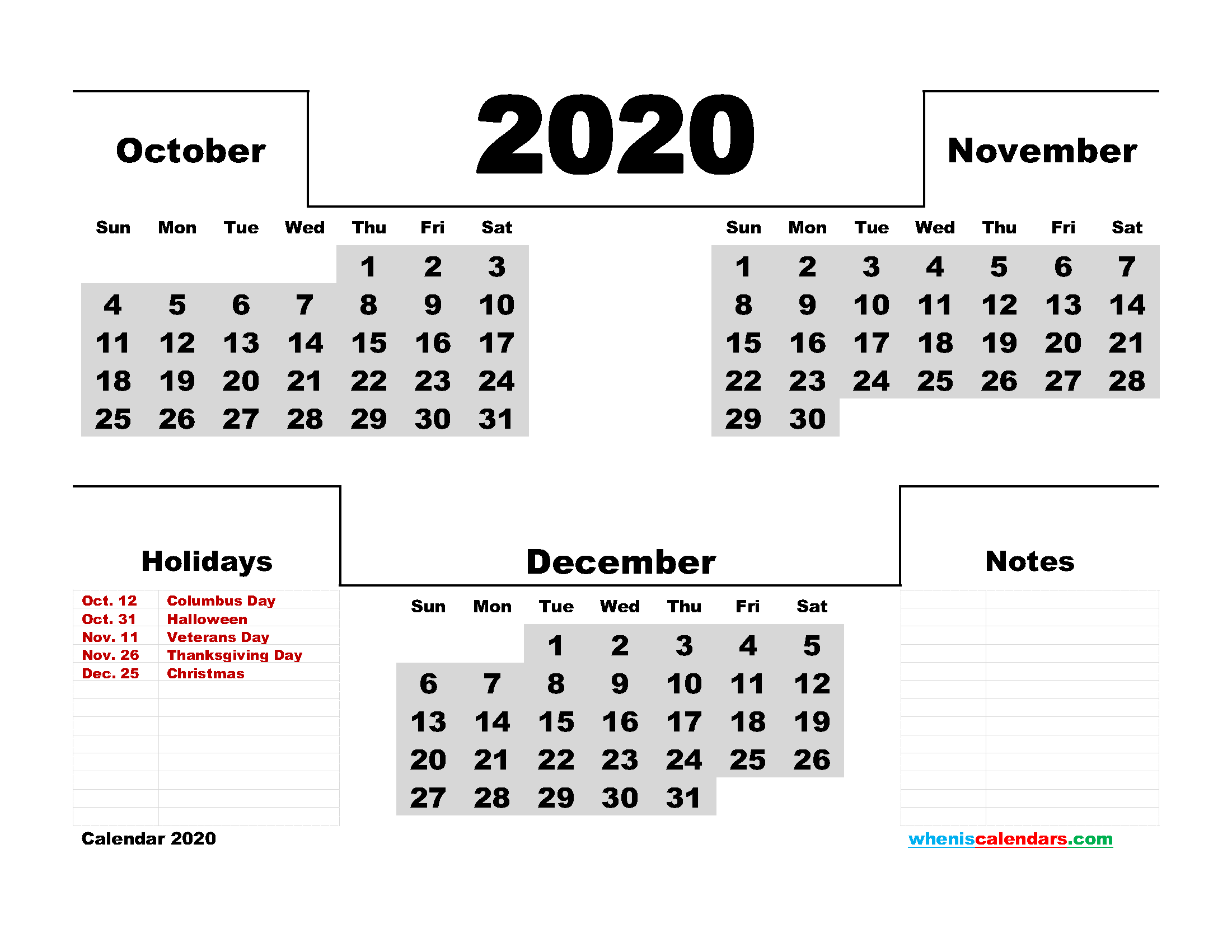 3-month-calendar-printable-october-november-december-2020