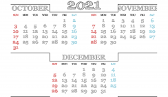 Free October November December 2021 Calendar Printable