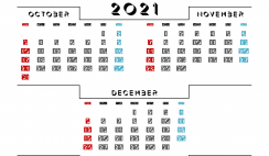 October November December 2021 Printable Calendar Free
