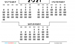 October November December 2021 Calendar Printable