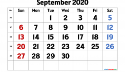 Calendar September 2020 Printable Free
