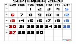 Printable September 2020 Calendar PDF