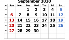 Free Editable September 2020 Calendar