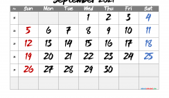 Printable September 2021 Calendar Free
