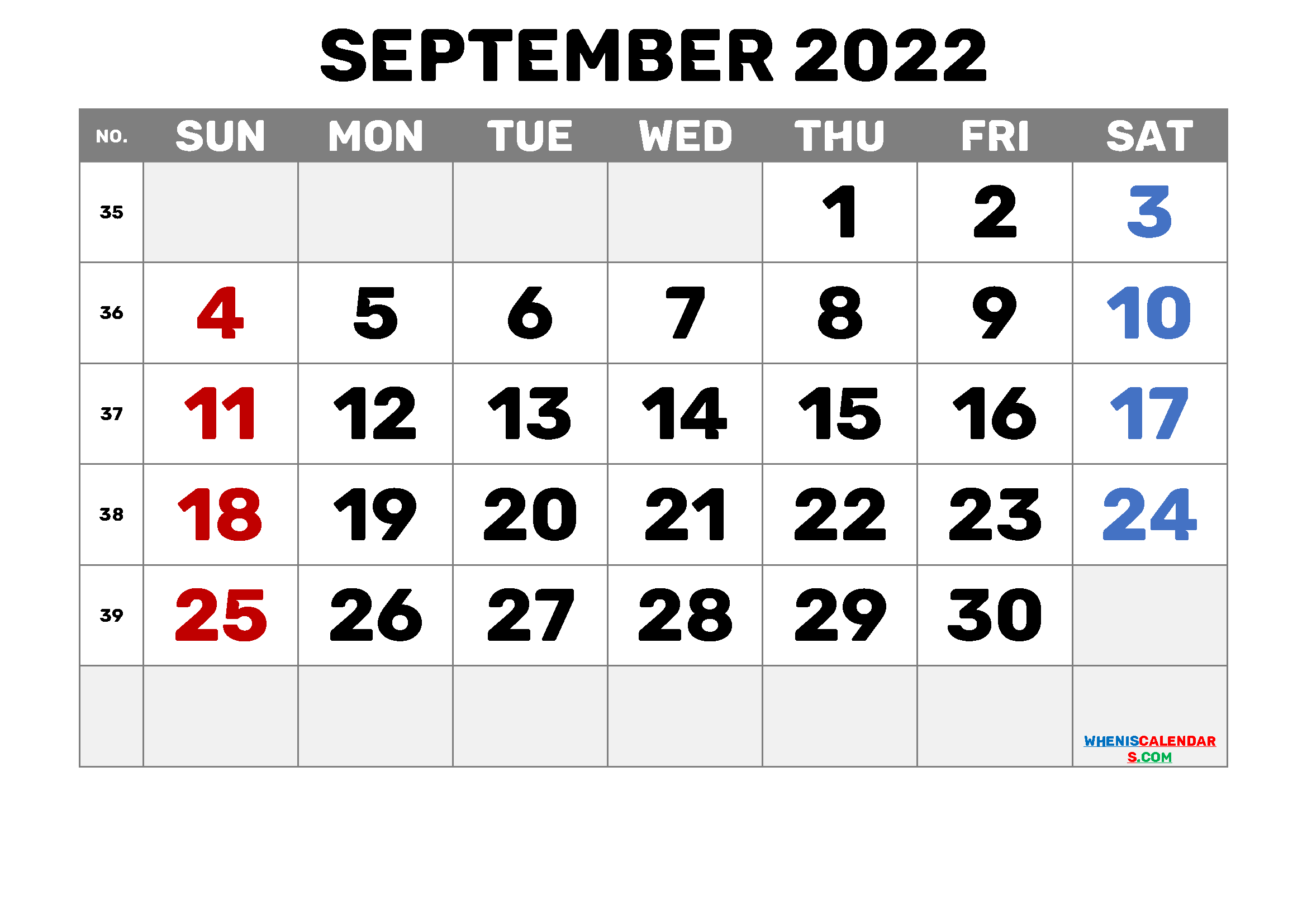 September 2022 Calendar Printable September 2022 Calendar Printable 