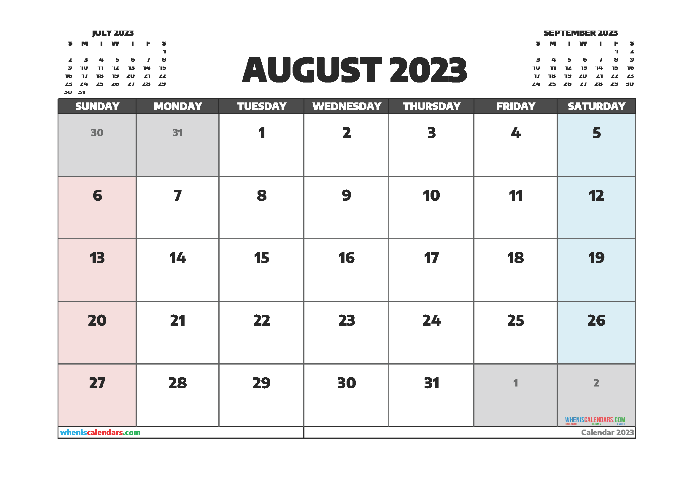 Free Printable 2023 Calendar With Holidays And Notes