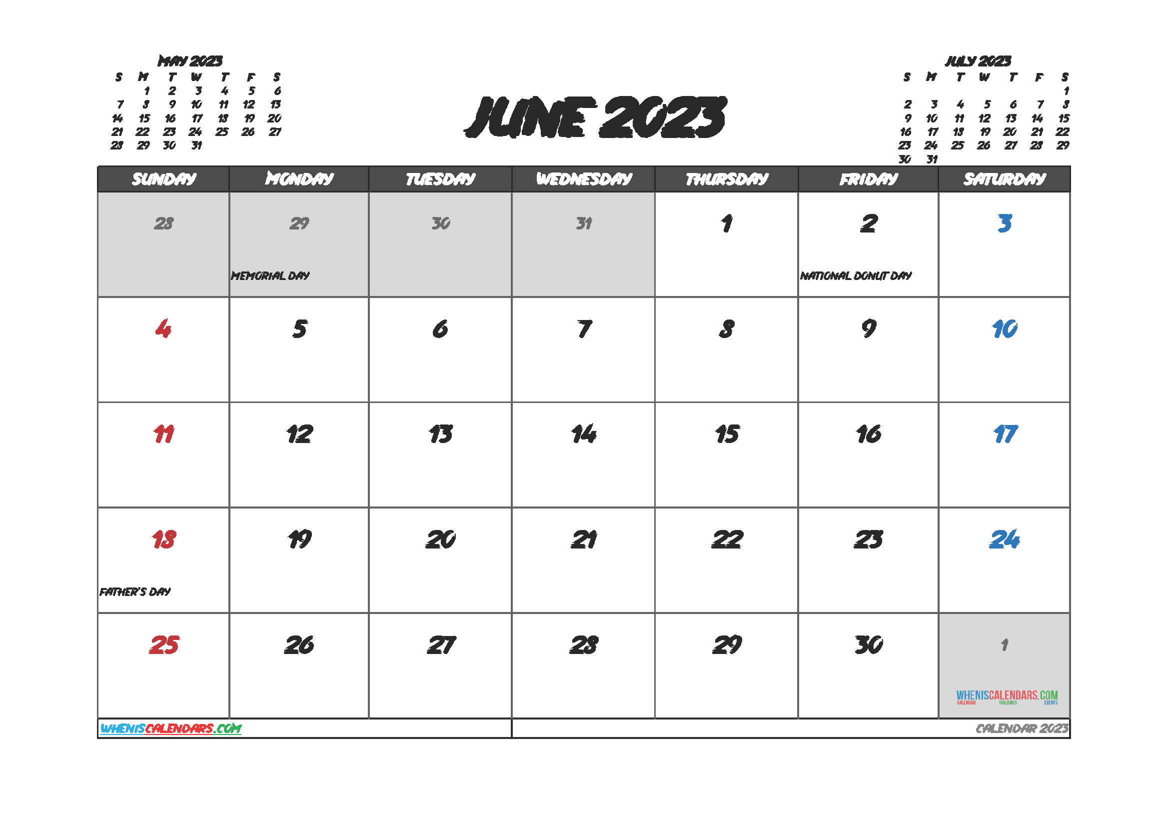Cute June 2023 Calendar