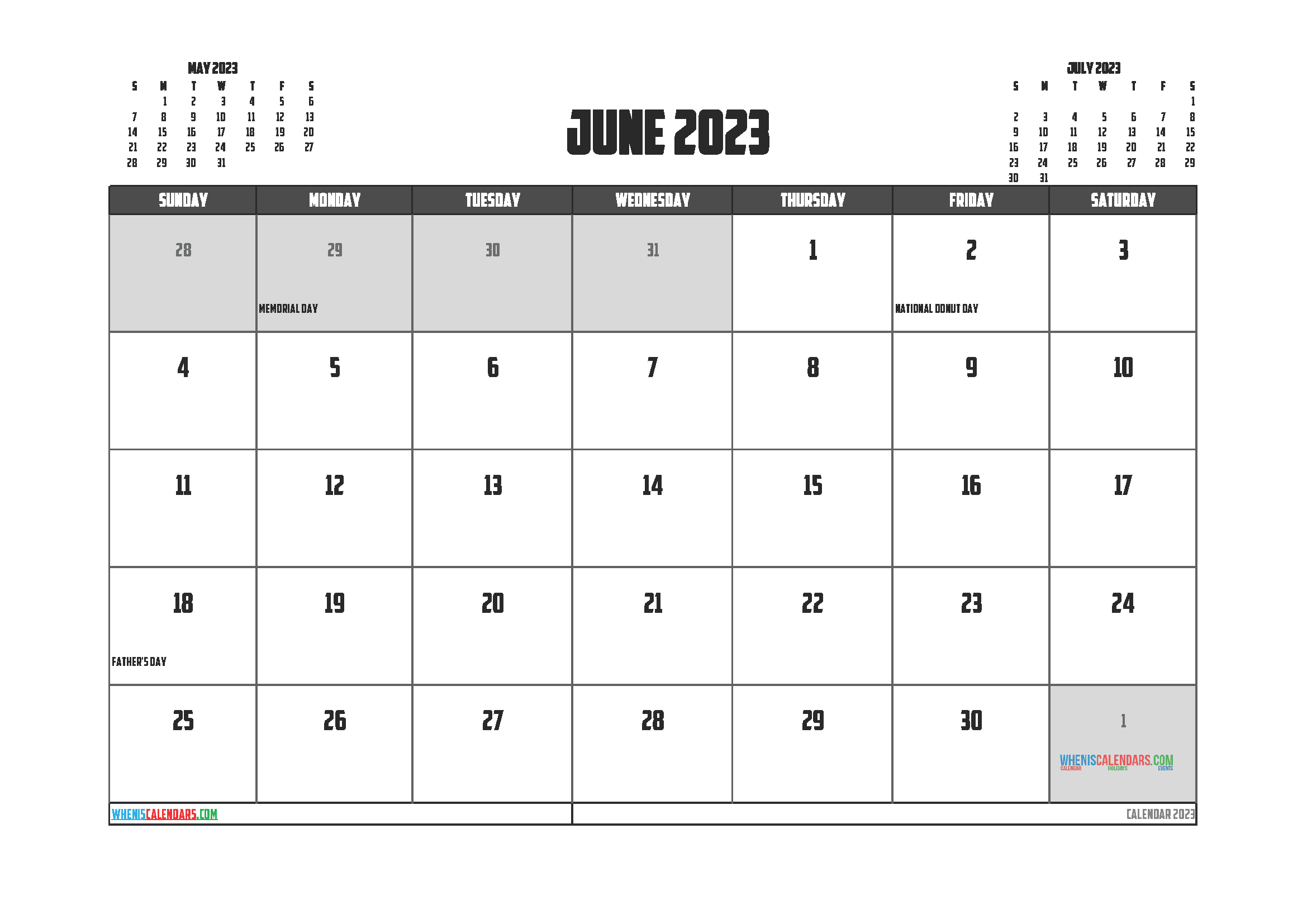 June 2023 Calendar Printable For Free