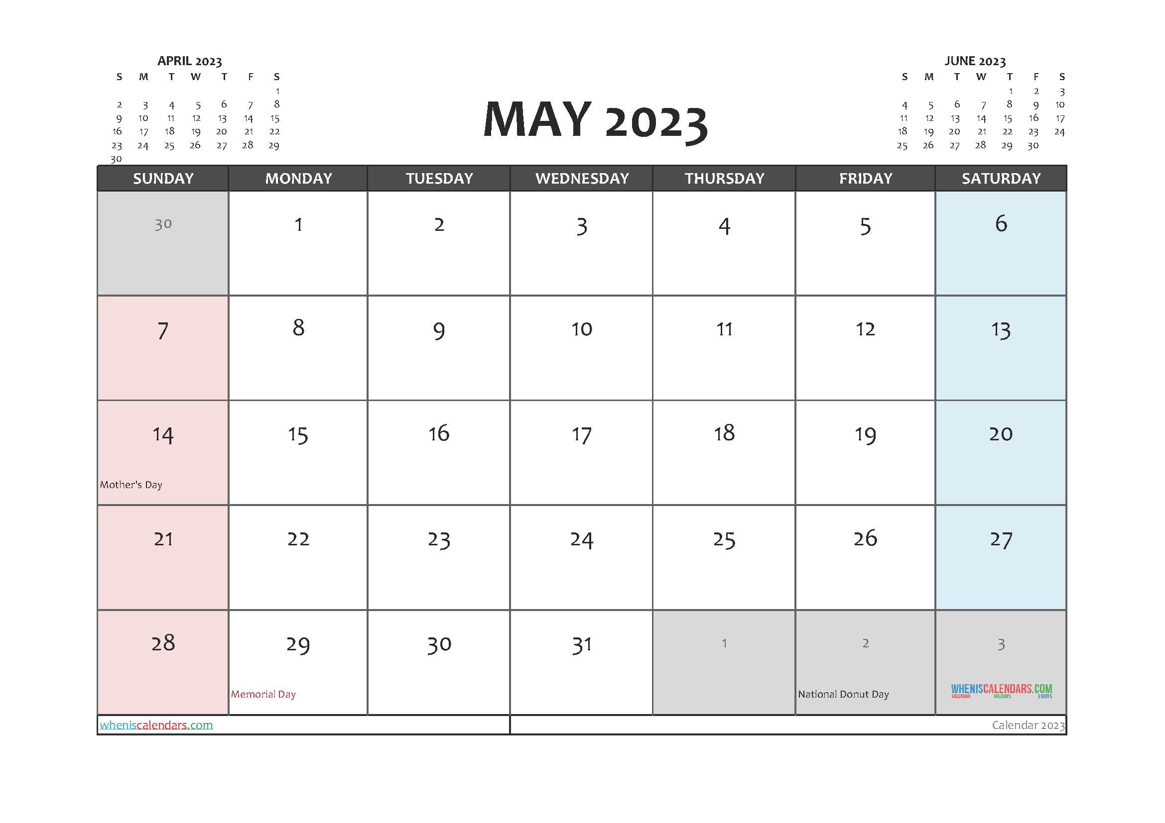 Free Editable May 2023 Calendar
