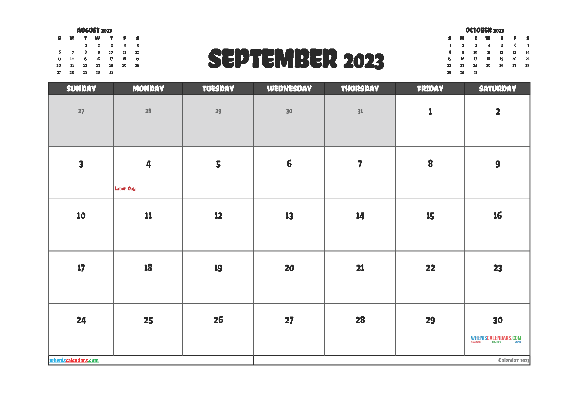 Editable Printable September 2023 Calendar
