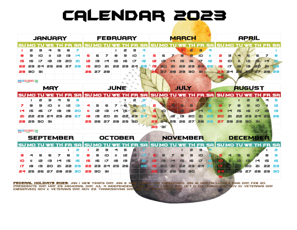Downloadable 2023 Calendar With Holidays Time And Date Calendar 2023